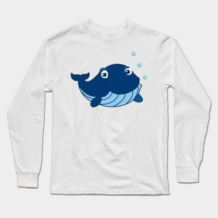 Cute Blue Whale Long Sleeve T-Shirt